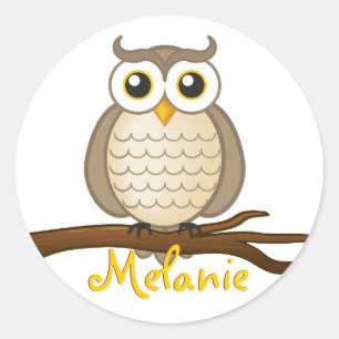 Personalizable Cute Wise Owl   Sticker