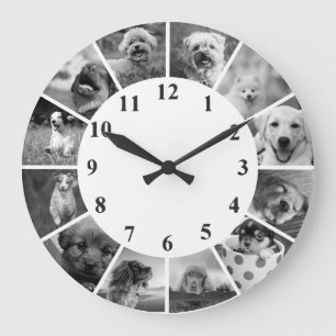 Personalizable Dog Clock Custom Photo Collage