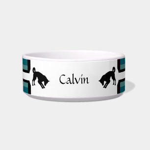 Personalizable Dog food Bowl in white HAMbWG