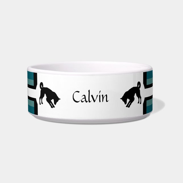 Personalizable Dog food Bowl in white HAMbWG (Front)