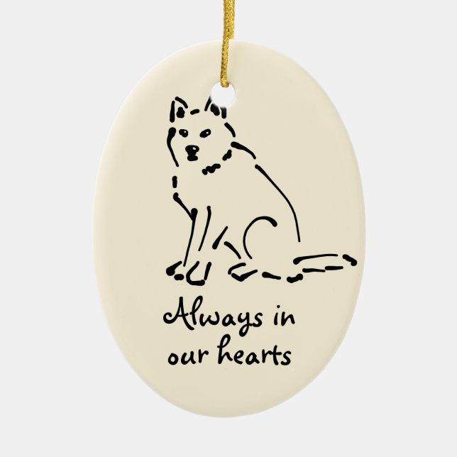 Personalizable Dog Memorial Ornament (Front)