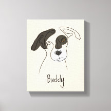 Personalizable Dog One Line Art with Colour