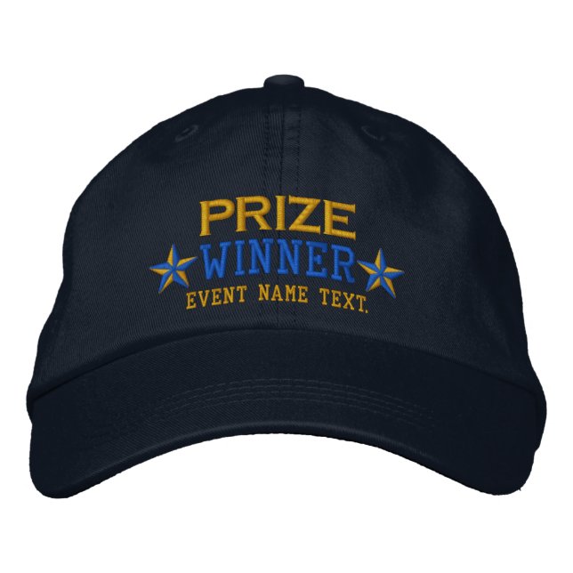 Personalizable Edit Text Prize Winner Embroidery Embroidered Hat (Front)