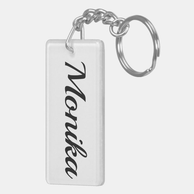 personalizable first name Monika black and white Key Ring (Back Right)