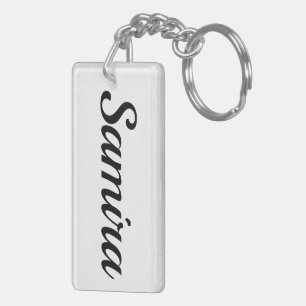 personalizable first name Samira black white Key Ring
