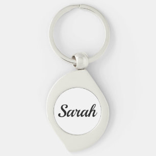 personalizable first name Sarah black and white Key Ring