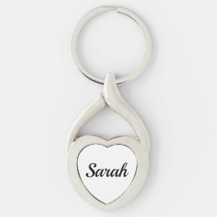 personalizable first name Sarah black and white Key Ring