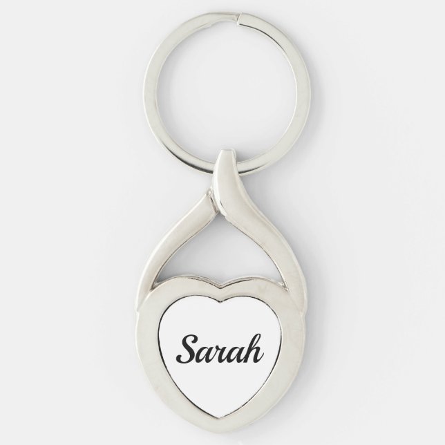 personalizable first name Sarah black and white Key Ring (Front)