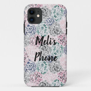 Personalizable Floral Abstract Pink iPhone 11 Case