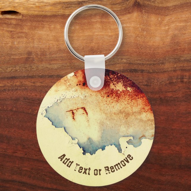 Personalizable Funny Rusty Abandoned Object Key Ring (Back)