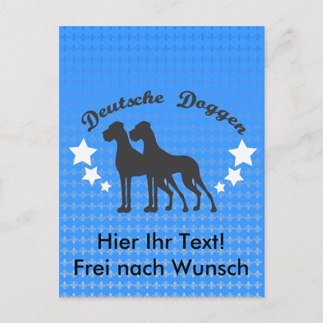 personalizable Great Dane cards (Front)