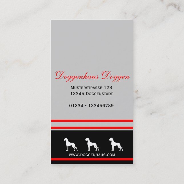 personalizable Great Dane cards (Back)