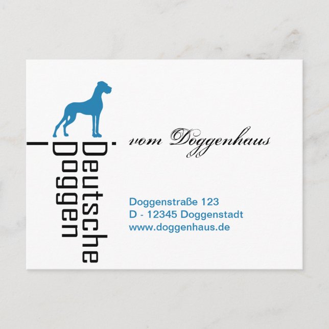 personalizable Great Dane cards (Front)