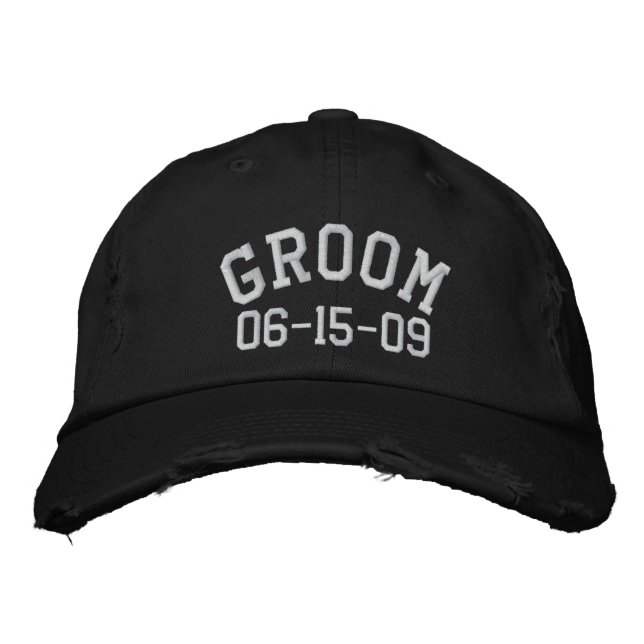 Personalizable Groom Embroidered Hat (Front)