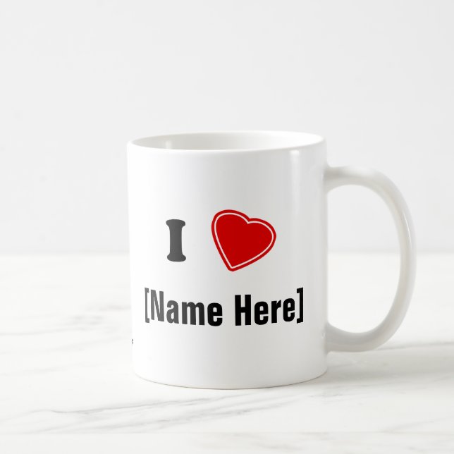 Personalizable I Love Coffee Mug (Right)