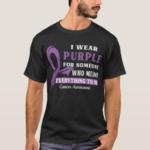 Personalizable I Wear Purple For Cancer Awareness T-Shirt