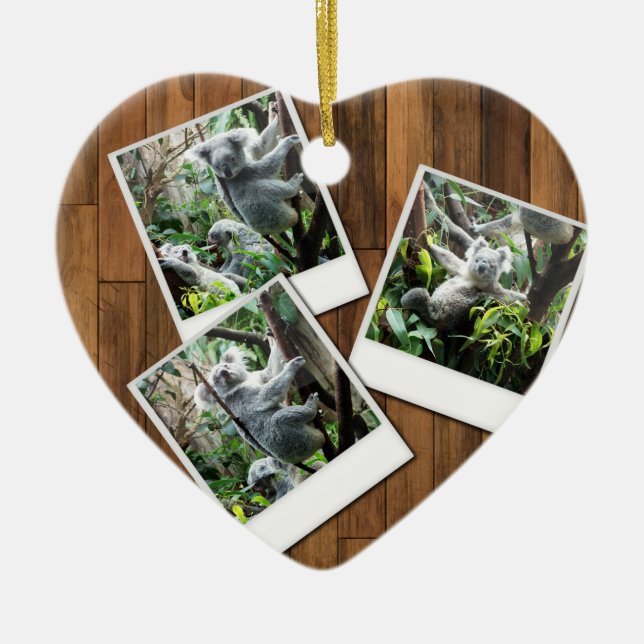 Personalizable Instant Multi Photo Frame Ceramic Tree Decoration (Front)
