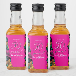 Personalizable Lilies Charm Birthday Party Liquor Bottle Label