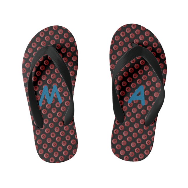 Personalizable Monogram Cute Cool Fun Unique Kid's Flip Flops (Footbed)