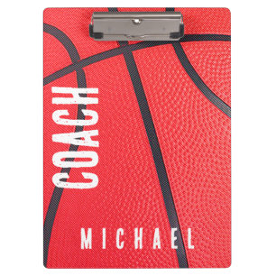 Personalizable name Basketball Coach Clipboard