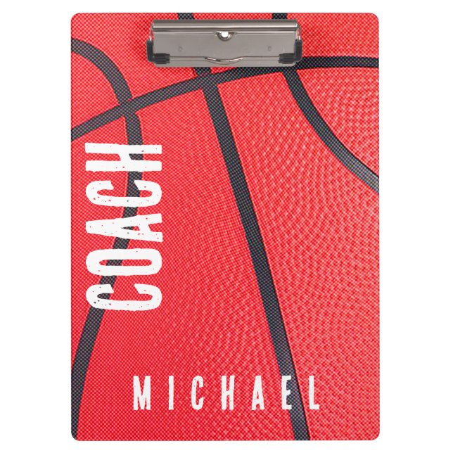 Personalizable name Basketball Coach Clipboard (Front)