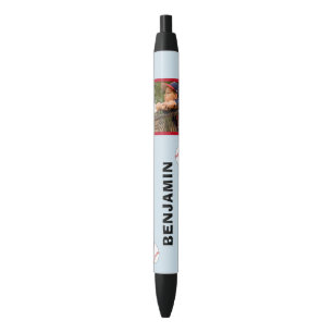 Personalizable Name Photo Baseball Ball Black Ink Pen