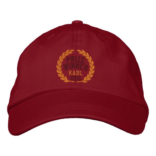 Personalizable Name Year Prize Winner Embroidery Embroidered Hat (Front)