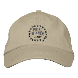 Personalizable Name Year Prize Winner Stars Embroidered Hat