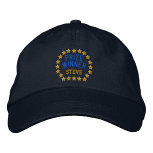 Personalizable Name Year Prize Winner Stars Embroidered Hat