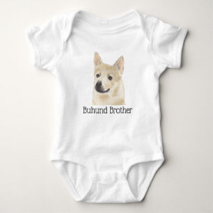 Personalizable Norwegian Buhund Dog Baby Bodysuit