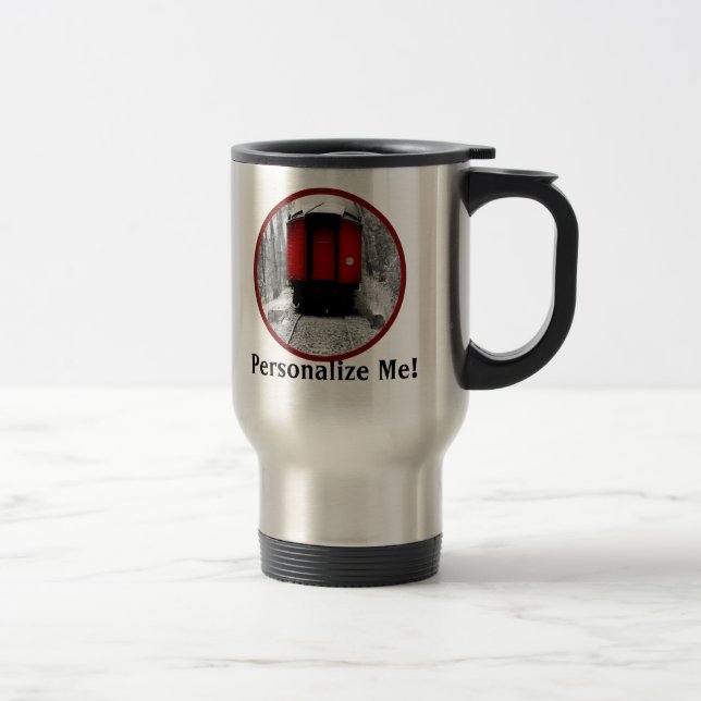 Personalizable Old Fashioned Train Photo Travel Mug (Right)