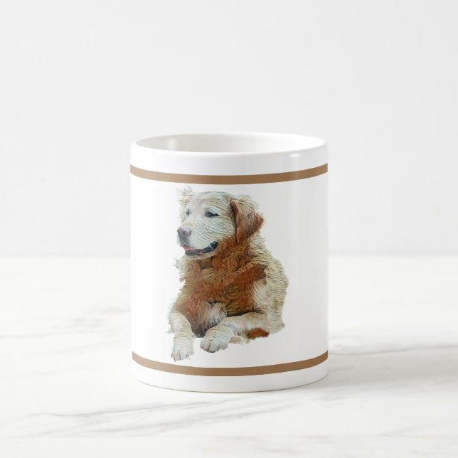 Personalizable Painted Golden Retriever Mug (Center)