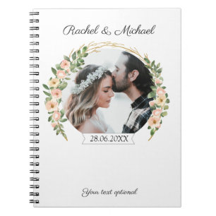 personalizable photo wedding notebook