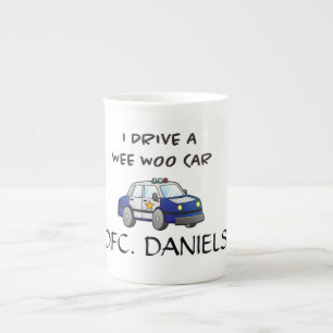 Personalizable Police Car Bone China Mug