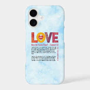 Personalizable Romantic Blue Watercolor Sonnet 43