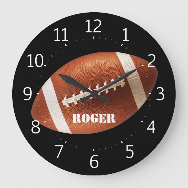 Personalizable Rugby Large Clock (Front)