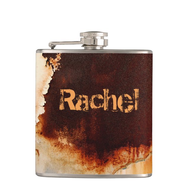 Personalizable Rust Art Cool Fun Unique Hip Flask (Front)