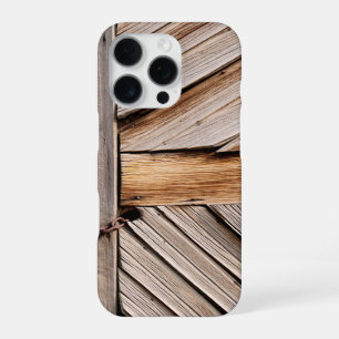 Personalizable Rustic Wooden Door with Chain Lock iPhone 16 Pro Case
