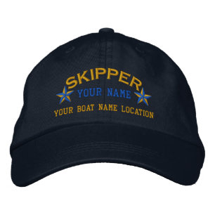 Personalizable Skipper Stars Ball Cap Nautical
