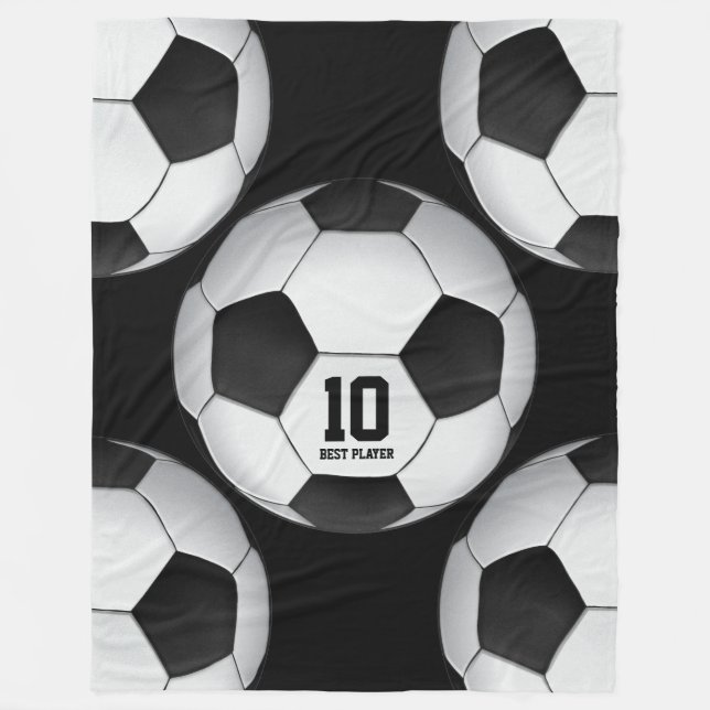 Personalizable Soccer | Football ball Fleece Blanket (Front)