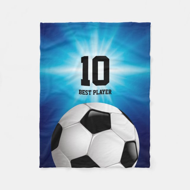 Personalizable Soccer | Football Best Player Fleece Blanket (Front)