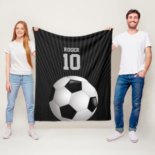 Personalizable Soccer Football Player Fleece Blanket