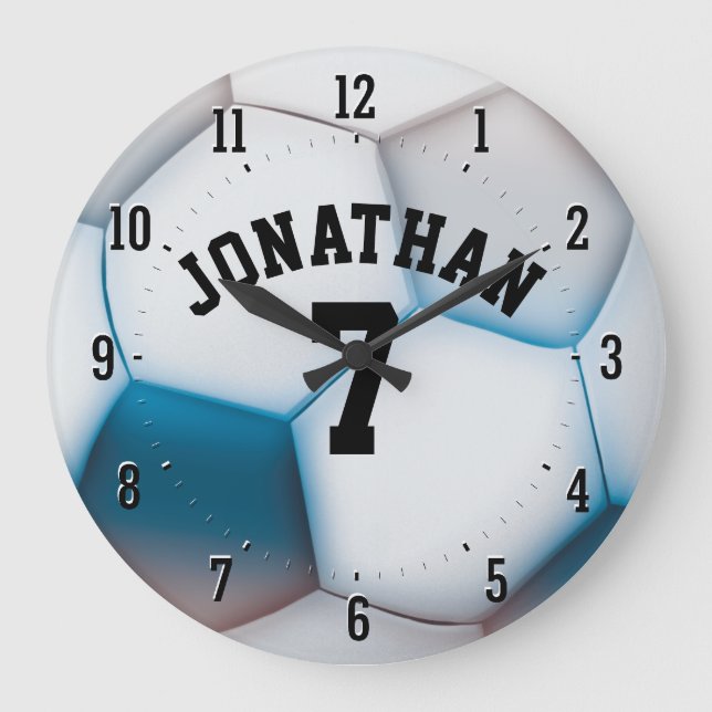 Personalizable Soccer | Football Sport Gift Large Clock (Front)
