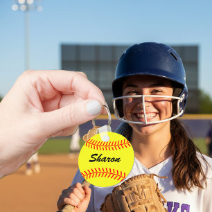 Personalizable softball keychains