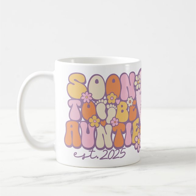 Personalizable Soon to Be Auntie, Est. 2025 Mug (Left)