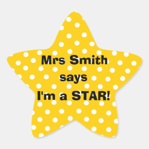 Personalizable Teacher stickers -  I'm a star