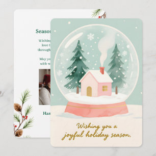 Personalizable Vintage Flat Holiday Card