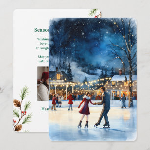 Personalizable Vintage  Flat Holiday Card 