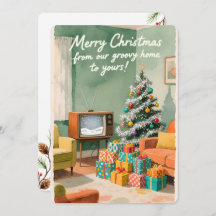 Personalizable Vintage Flat Holiday Card