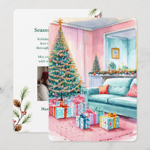 Personalizable Vintage Flat Holiday Card